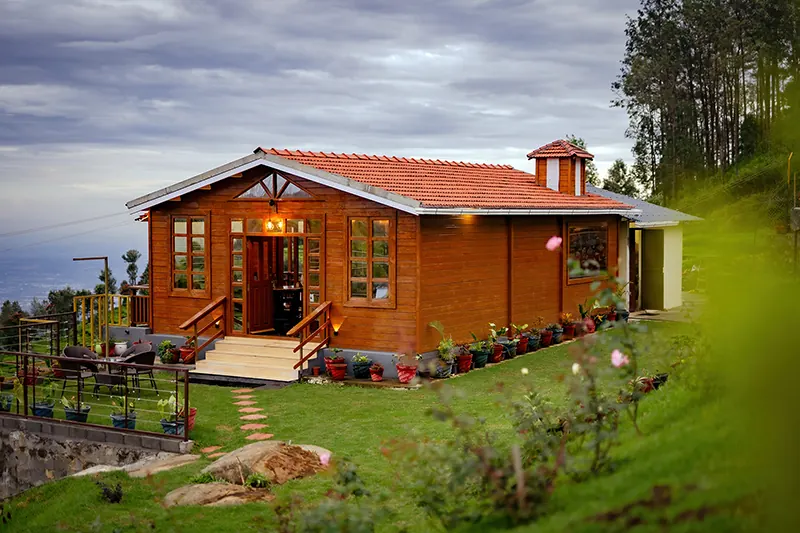 Log cabin resort